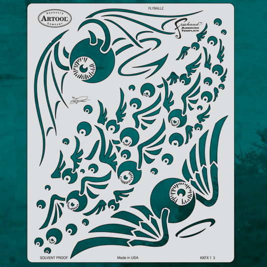 FH.KKFX15 Fly Ballz Artool Template, by Craig Fraser 8" x 10"
