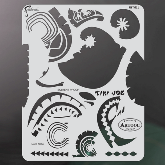 FH.TM11 Tiki Joe Artool Template, by Dennis Mathewson 10" x 8"