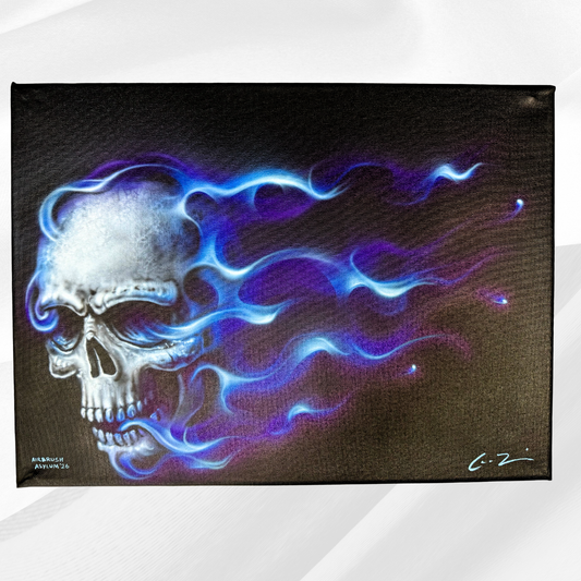 Skull Within Blue Real Fire