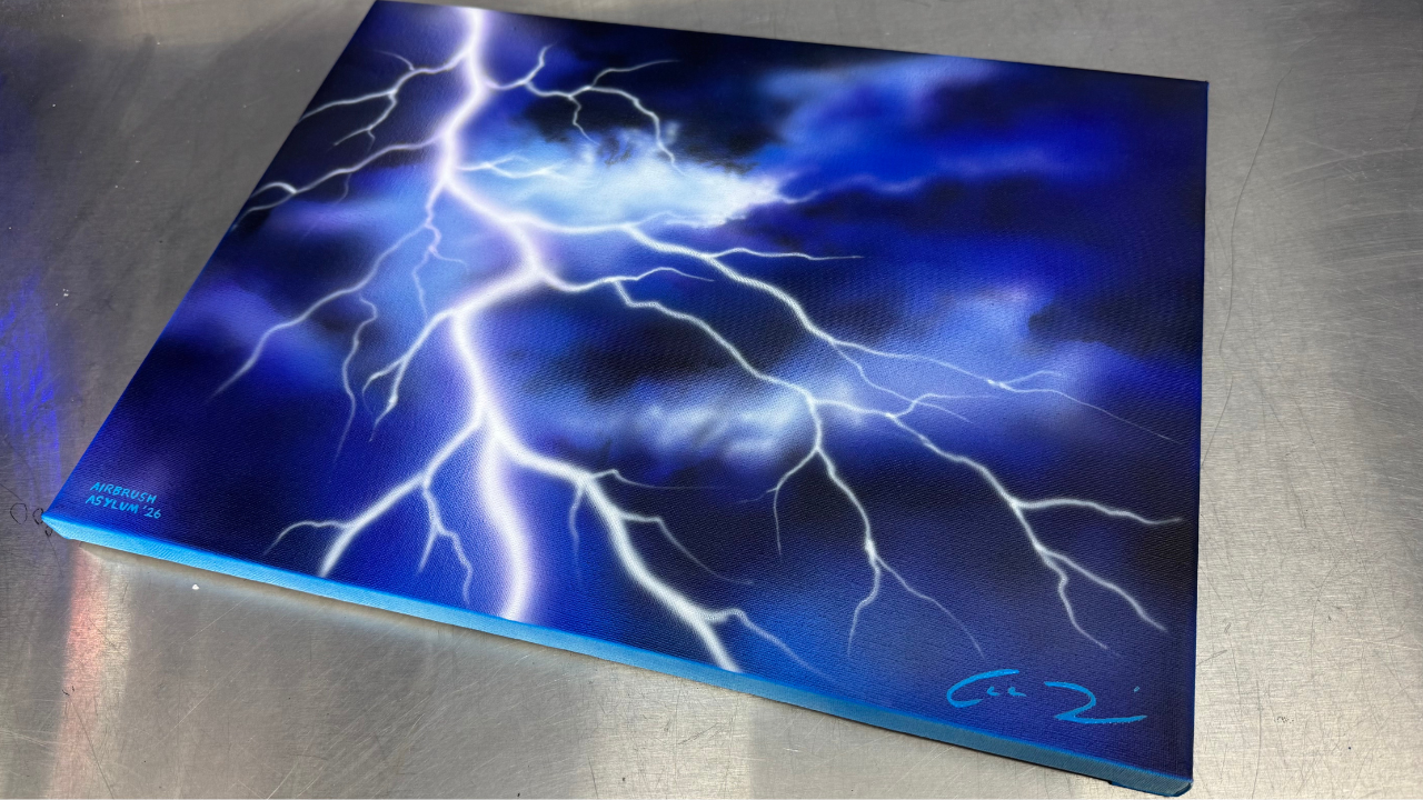 Airbrushed Lightning Artwork Original Painting As Seen On The Livestream 21st January 2026
