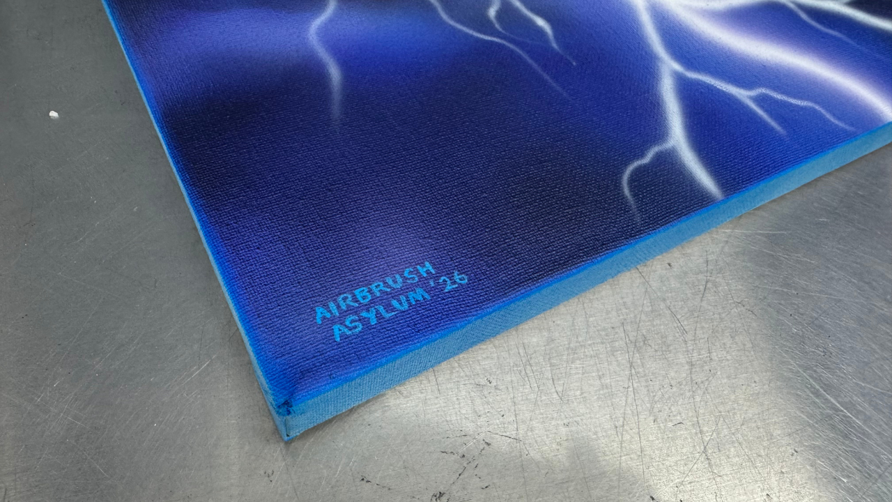 Airbrushed Lightning Artwork Original Painting As Seen On The Livestream 21st January 2026