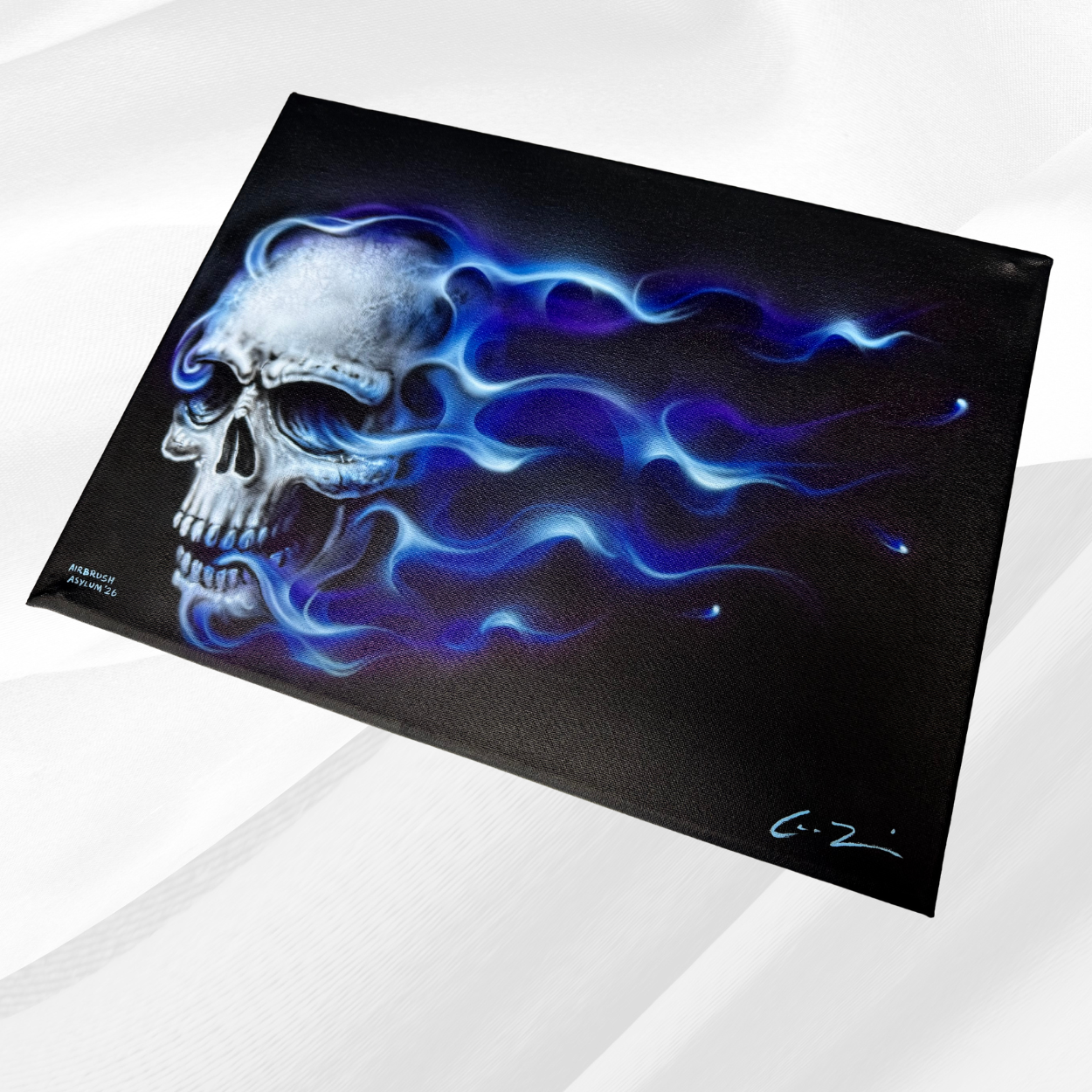 Skull Within Blue Real Fire