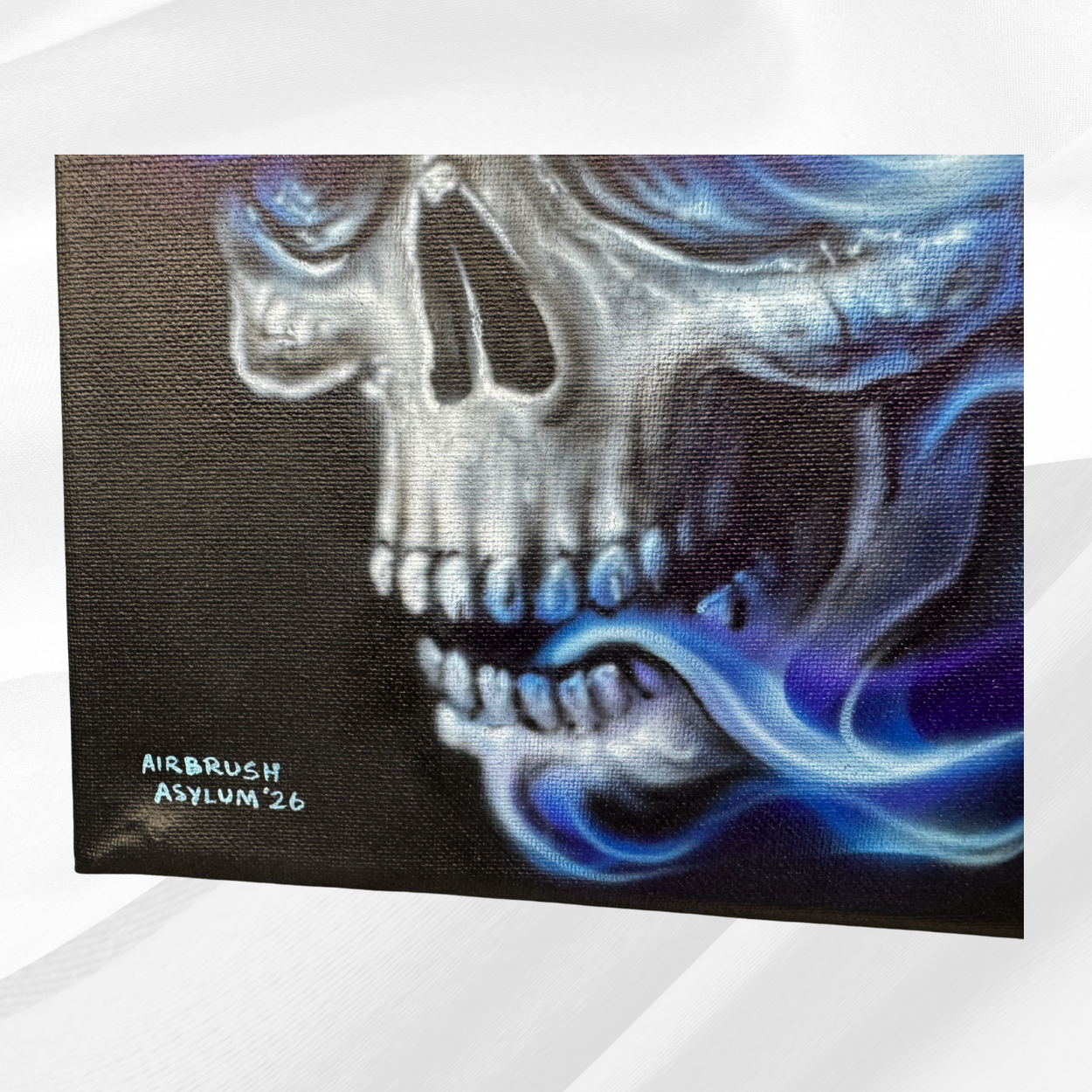 Skull Within Blue Real Fire